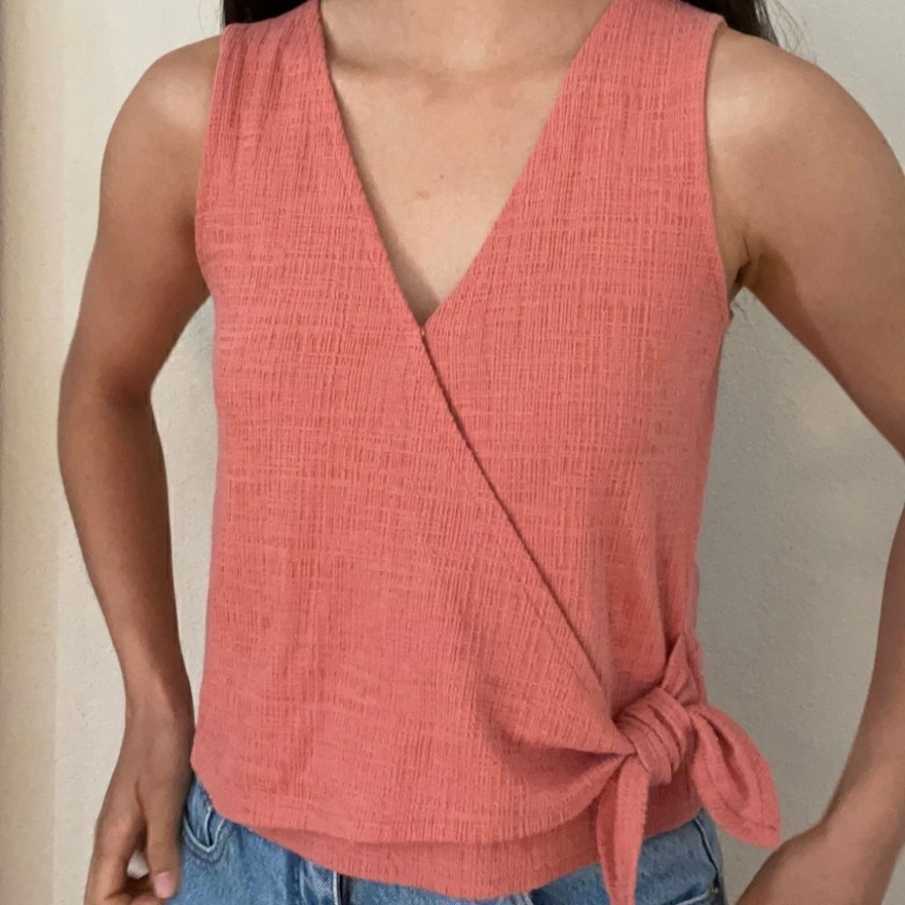 Madewell Texture & Thread Wrap-Tie Top